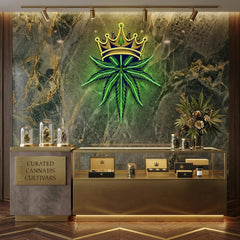 Custom Name King Marijuana Logo Artwork Led Neon Sign Light