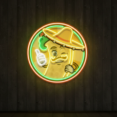 Custom Name Mexican Burrito Thumbs Up Artwork Led Neon Sign Light