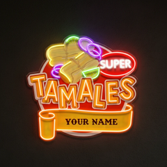 Custom Name Mexican Tamales Food Restaurant Decor Artwork Led Neon Sign Light