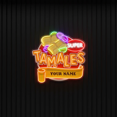Custom Name Mexican Tamales Food Restaurant Decor Artwork Led Neon Sign Light