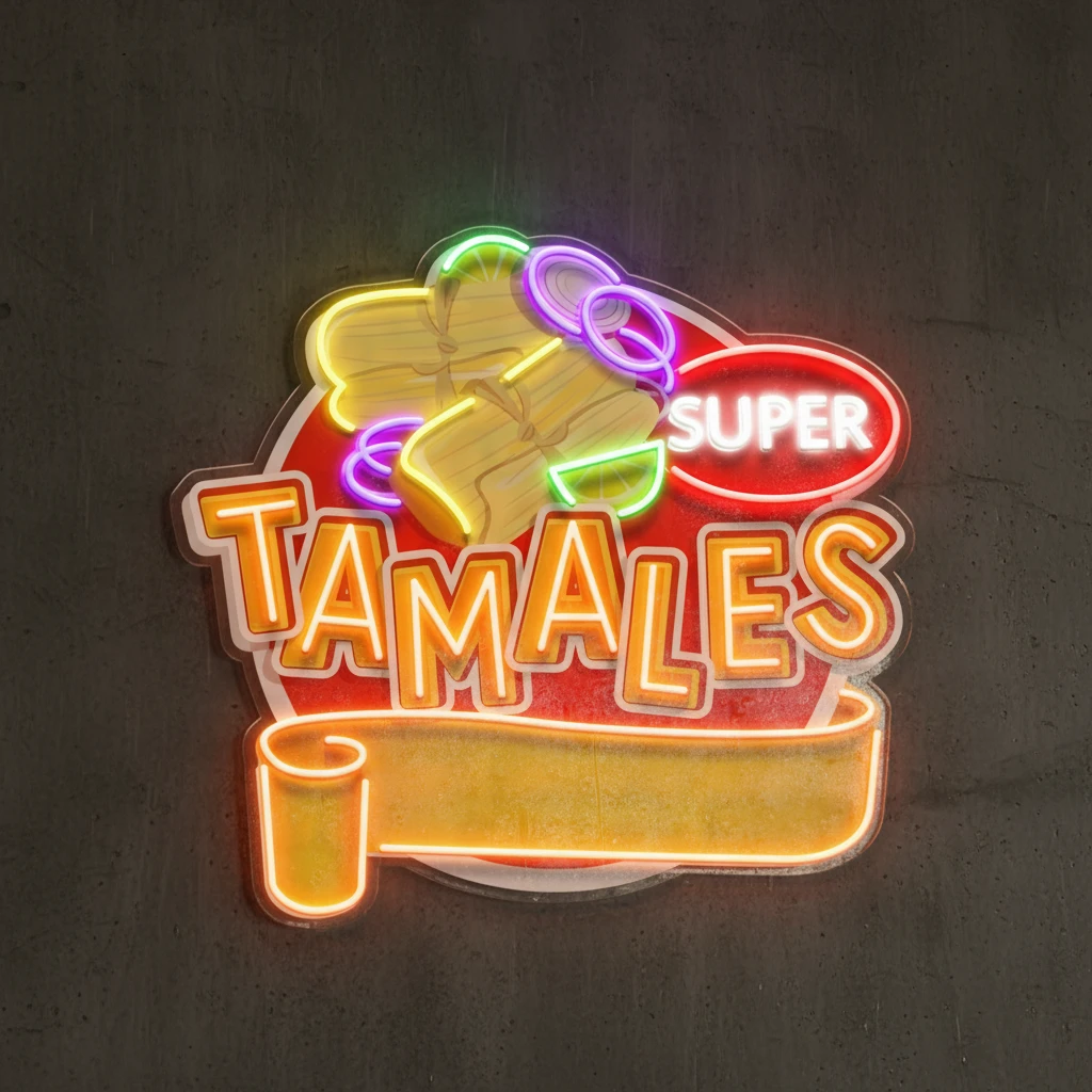 Custom Name Mexican Tamales Food Restaurant Decor Artwork Led Neon Sign Light