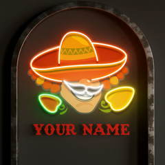 Custom Name Mexico Logo Food Male Artwork Led Neon Sign Light