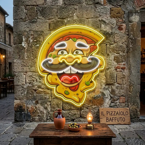 Custom Name Pizza Cartoon Logo Artwork Led Neon Sign Light