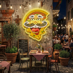 Custom Name Pizza Cartoon Logo Artwork Led Neon Sign Light