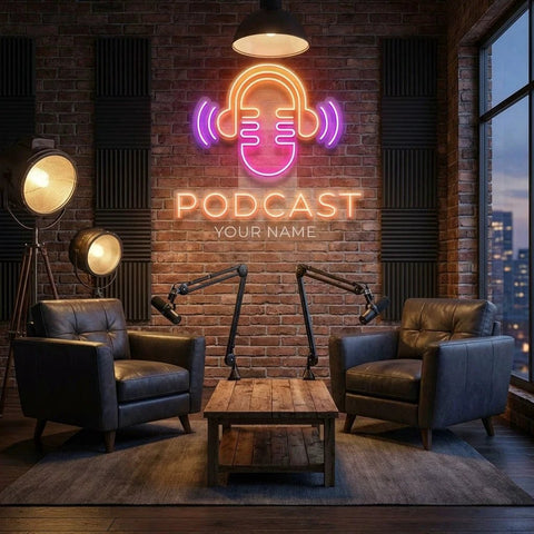 Custom Name Podcast Artwork Led Neon Sign Light