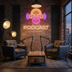 Custom Name Podcast Artwork Led Neon Sign Light
