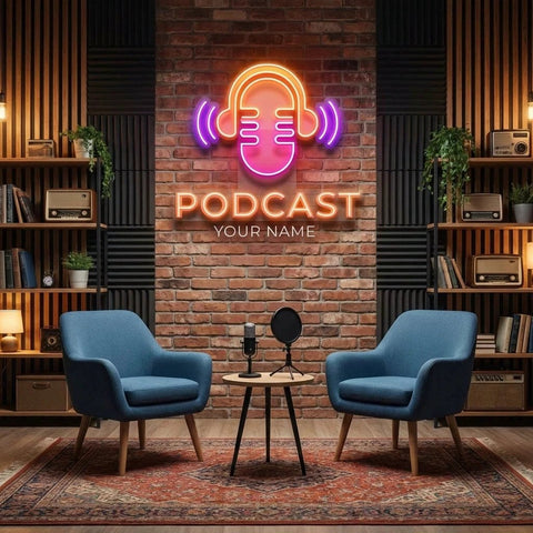 Custom Name Podcast Artwork Led Neon Sign Light