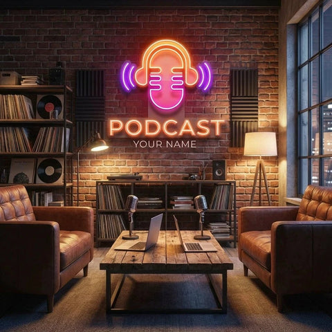 Custom Name Podcast Artwork Led Neon Sign Light
