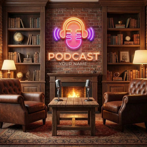 Custom Name Podcast Artwork Led Neon Sign Light