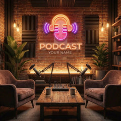 Custom Name Podcast Artwork Led Neon Sign Light