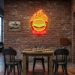 Custom Name Restaurant Fast Food Burger Led Neon Sign Light