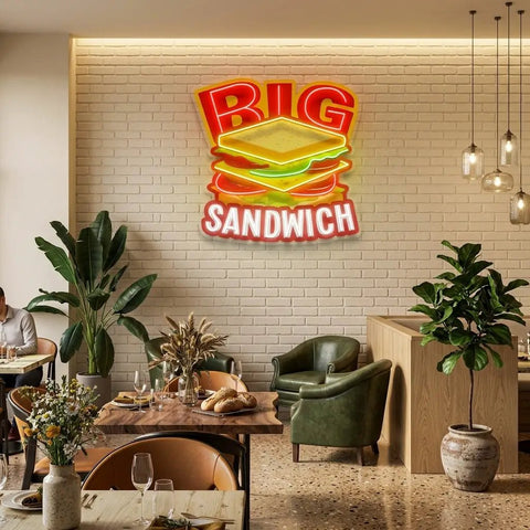 Custom Name Restaurant Fast Sandwich Led Neon Sign Light