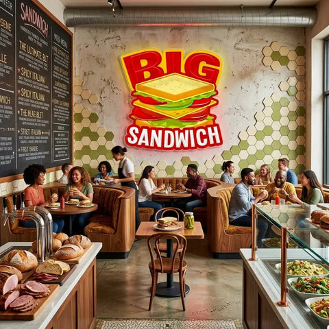 Custom Name Restaurant Fast Sandwich Led Neon Sign Light