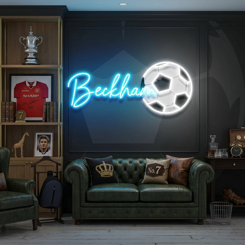 Custom Name Soccer Gift For Kids Artwork Led Neon Sign Light