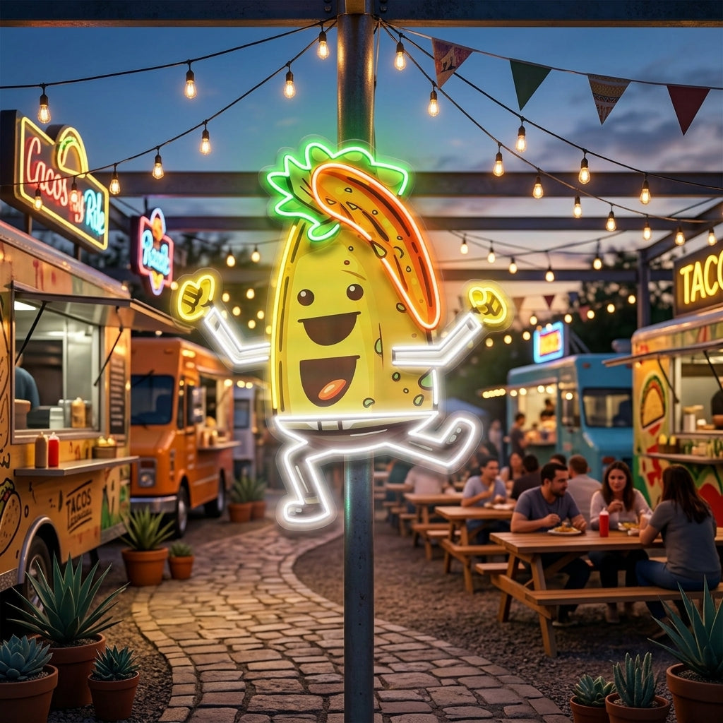 Custom Name Taco Style Dancing Music Artwork Led Neon Sign Light