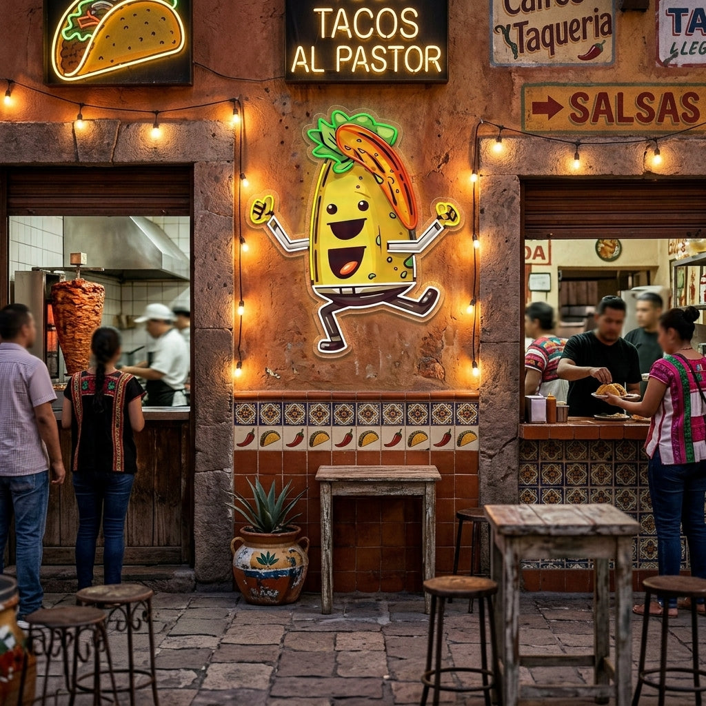 Custom Name Taco Style Dancing Music Artwork Led Neon Sign Light