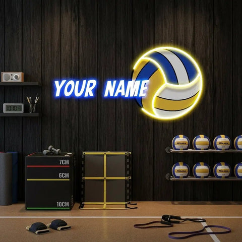 Custom Name Volley Ball Gift For Kids Artwork Led Neon Sign Light