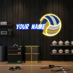 Custom Name Volley Ball Gift For Kids Artwork Led Neon Sign Light