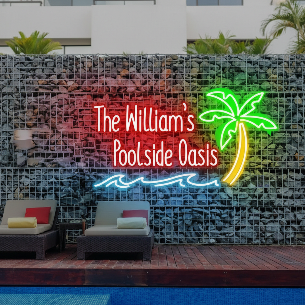 Custom Poolside Led Neon Sign Pool Bar Decor Sign