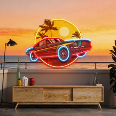 Tropical Vintage Car LED Neon Sign Light Pop Art