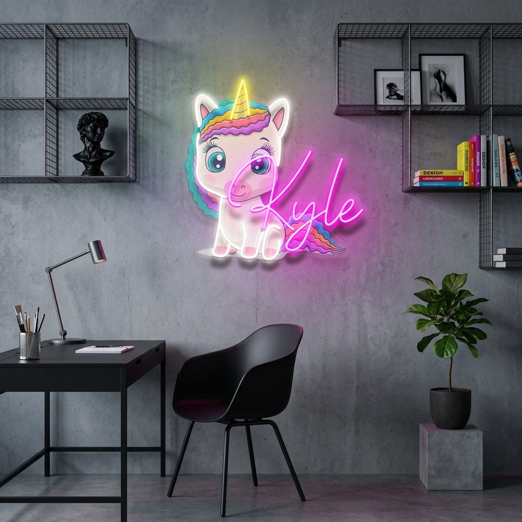 Custom Your Name For Baby Room Decor Nursery Unicorn Led Neon Sign Light