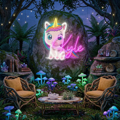 Custom Your Name For Baby Room Decor Nursery Unicorn Led Neon Sign Light