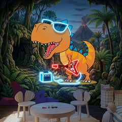 Custom Your Name For Baby Room Decor Rock Star Dinosaur Led Neon Sign
