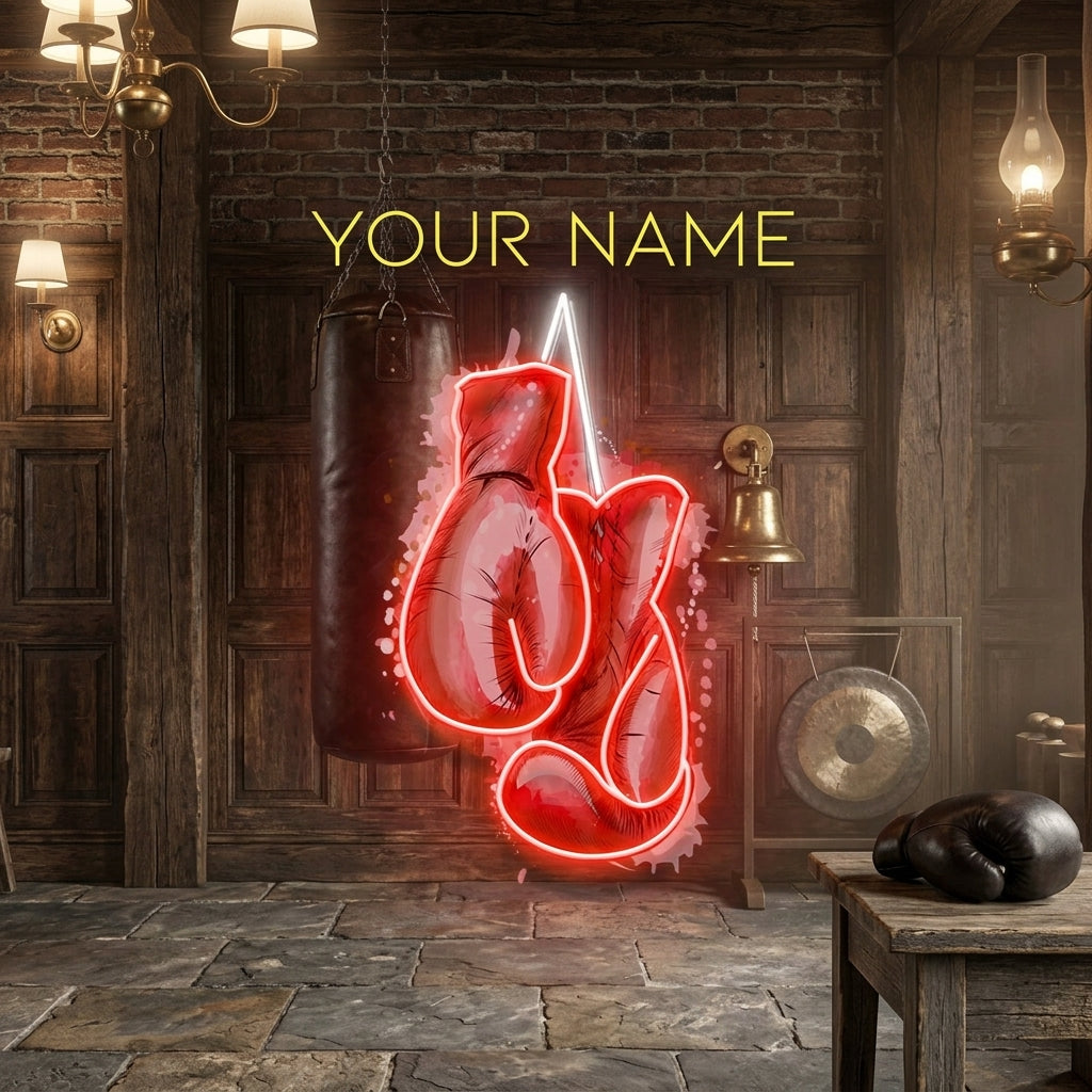 Customizable Boxing Gloves Led Neon Sign With Name