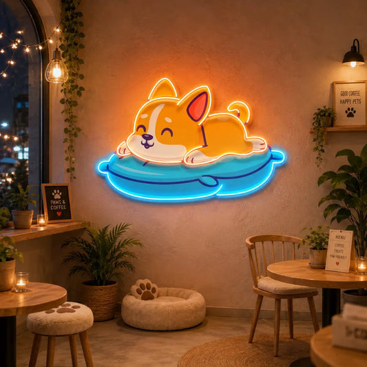 Cute Cat Chilling LED Neon Sign Light Pop Art