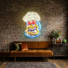 Cute Foamy Beer Glass LED Neon Sign Light Pop Art