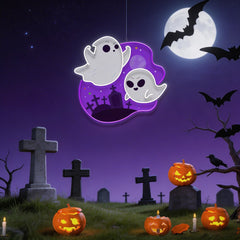 Cute Ghost Halloween Day Artwork Led Neon Sign Light