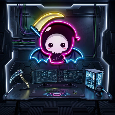 Cute Grim Reaper LED Neon Sign Light Pop Art