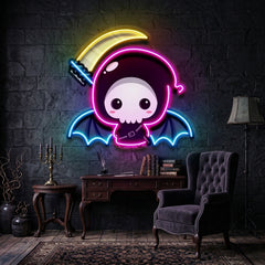 Cute Grim Reaper LED Neon Sign Light Pop Art