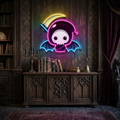 Cute Grim Reaper LED Neon Sign Light Pop Art