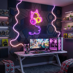 Cute Headphones Led Neon Sign Light