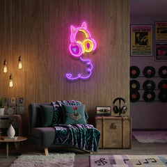 Cute Headphones Led Neon Sign Light