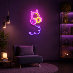 Cute Headphones Led Neon Sign Light
