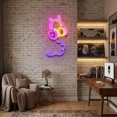 Cute Headphones Led Neon Sign Light