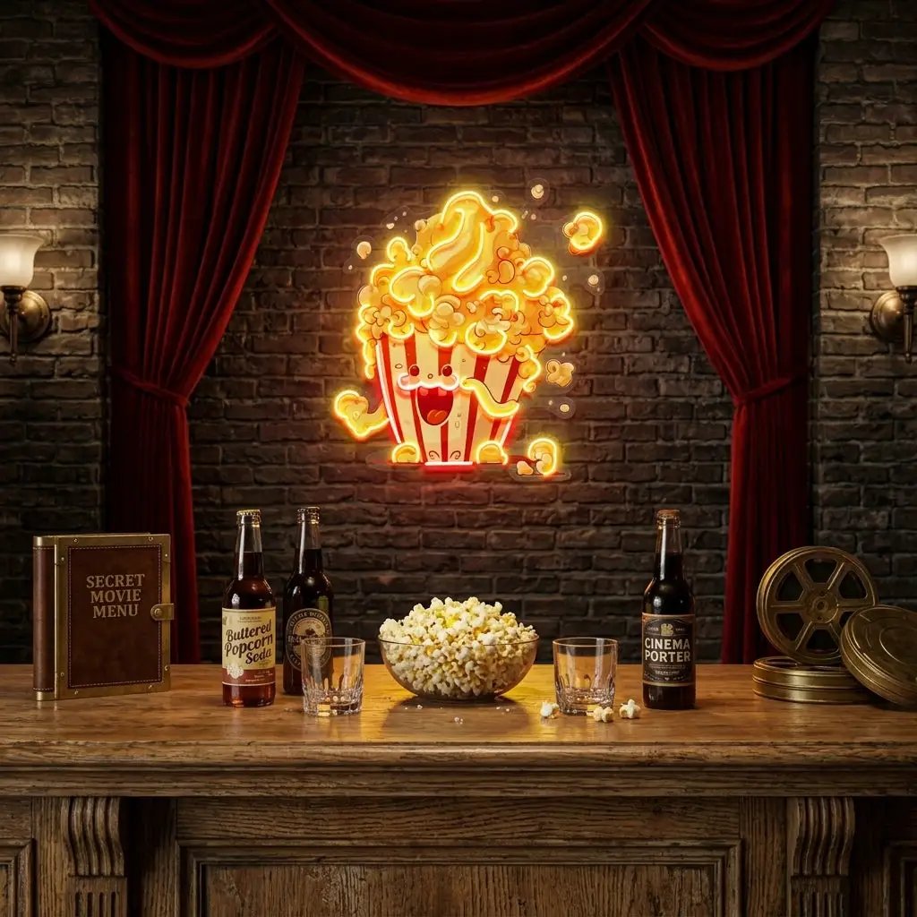 Cute Popcorn LED Neon Sign Light Pop Art