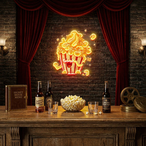 Cute Popcorn LED Neon Sign Light Pop Art