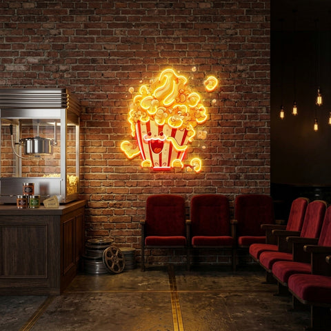 Cute Popcorn LED Neon Sign Light Pop Art