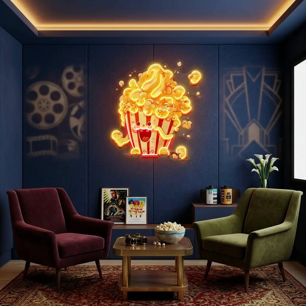 Cute Popcorn LED Neon Sign Light Pop Art