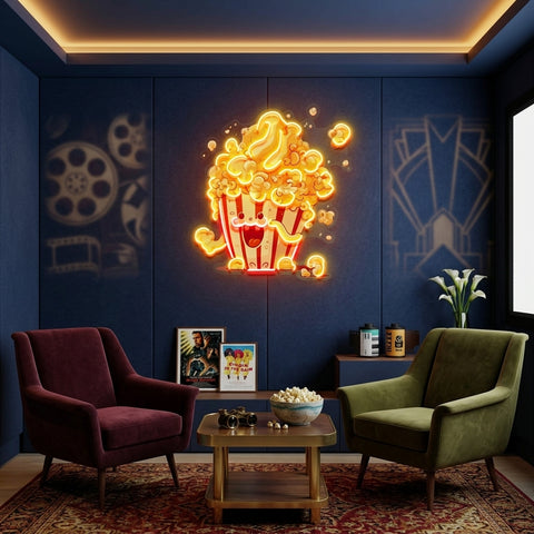 Cute Popcorn LED Neon Sign Light Pop Art