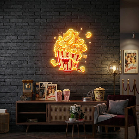 Cute Popcorn LED Neon Sign Light Pop Art
