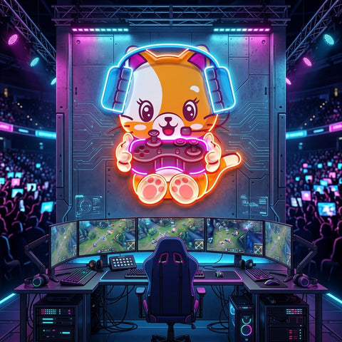 Cute cat Gaming LED Neon Sign Light Pop Art