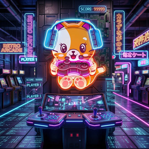 Cute cat Gaming LED Neon Sign Light Pop Art