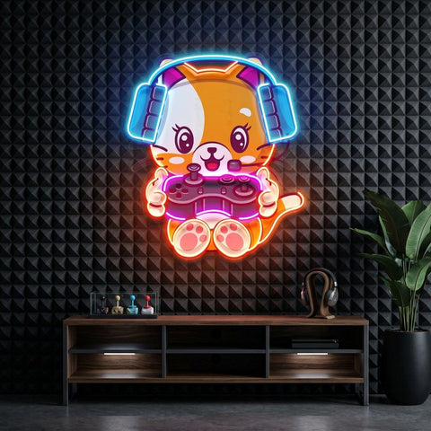 Cute cat Gaming LED Neon Sign Light Pop Art