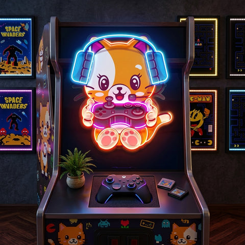 Cute cat Gaming LED Neon Sign Light Pop Art