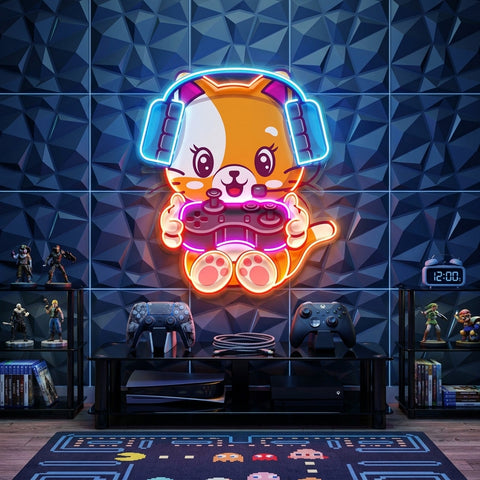 Cute cat Gaming LED Neon Sign Light Pop Art