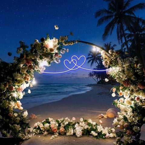 Double Heart Led Neon Sign Light